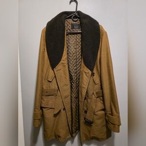 Zara Brown Military Field Jacket with Black Collar
